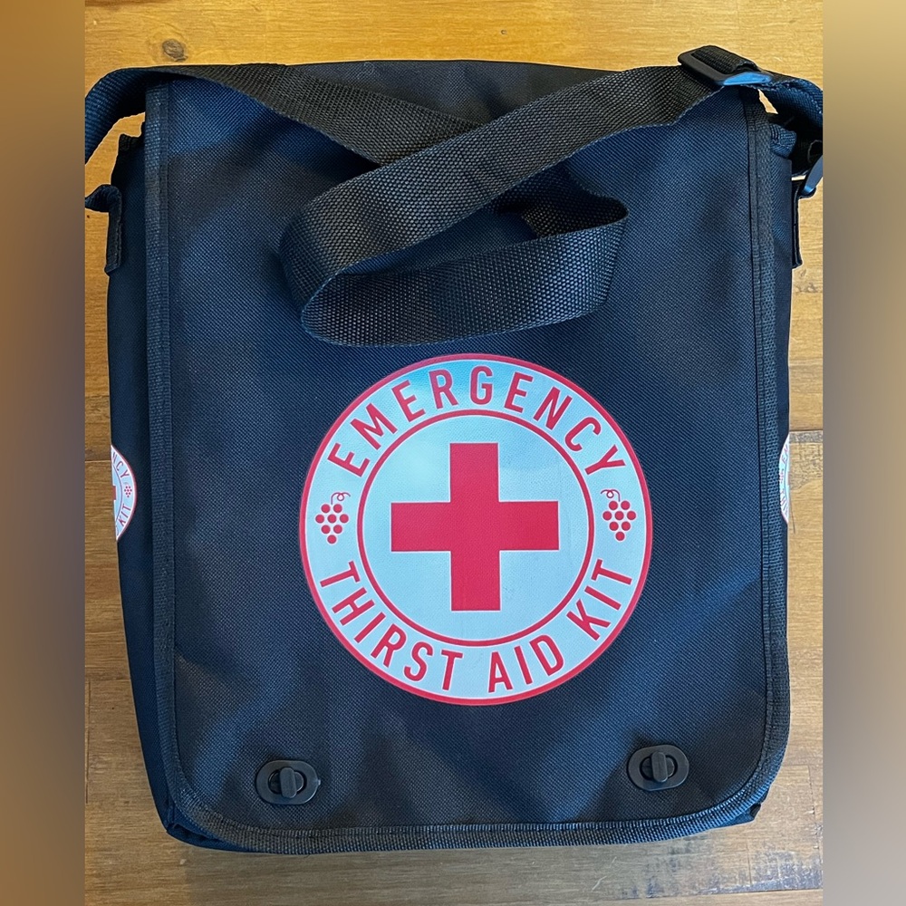 Black Emergency Thirst Aid Kit Bag Wine 3 Bottle Bag Insulated Cooler